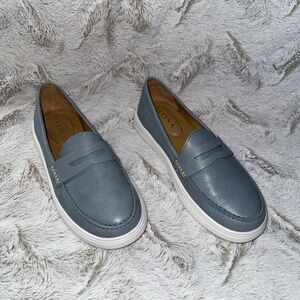 Patina 100% Leather Loafers with White Soles